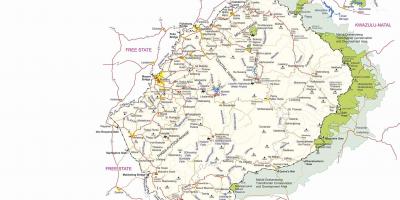 Zemljevid Lesoto mejne kontrolne točke