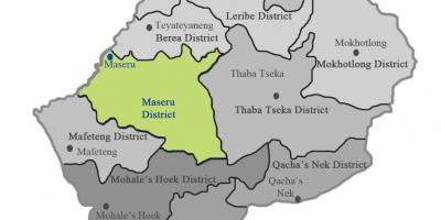 Zemljevid Lesoto, ki prikazuje okolišev