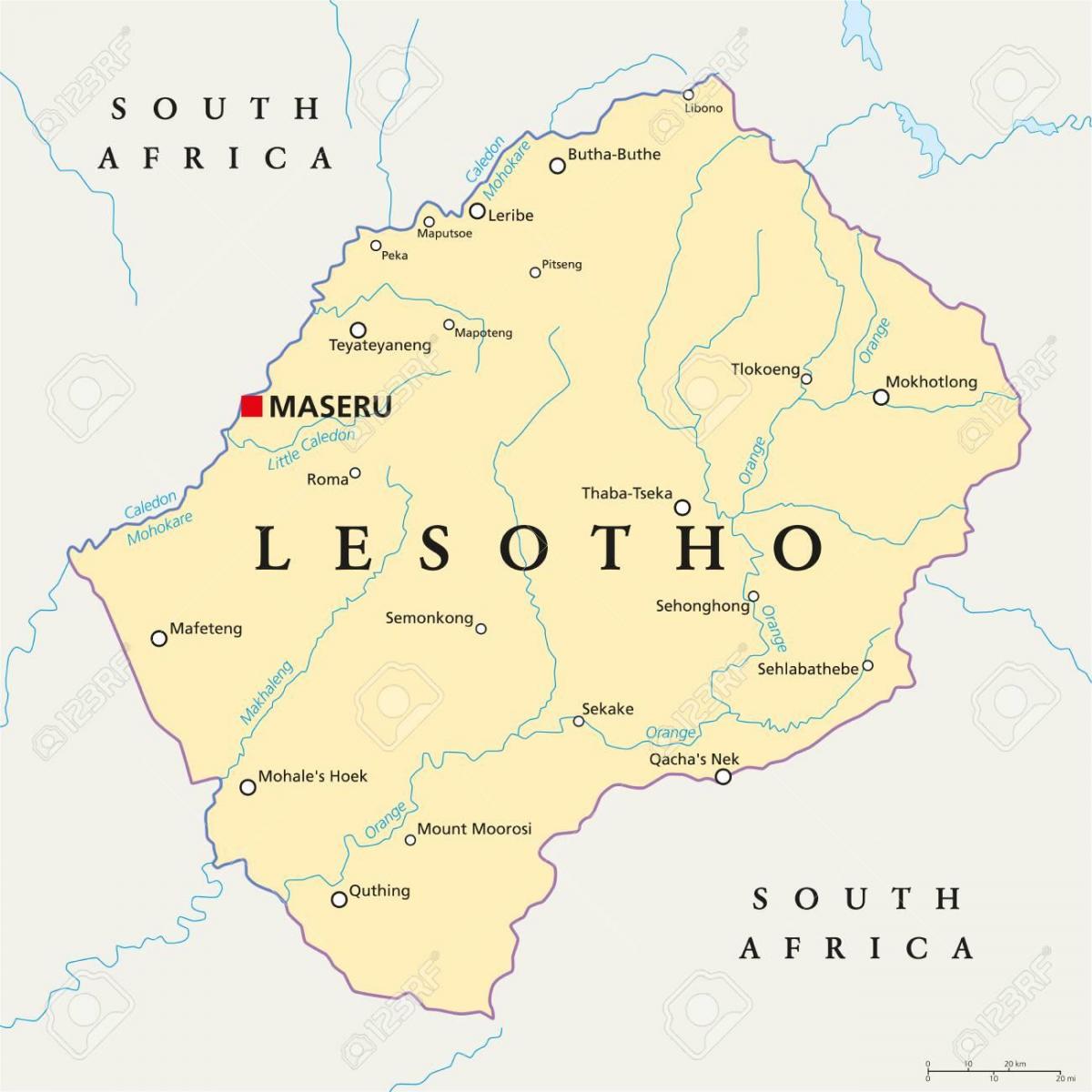 zemljevid maseru Lesoto